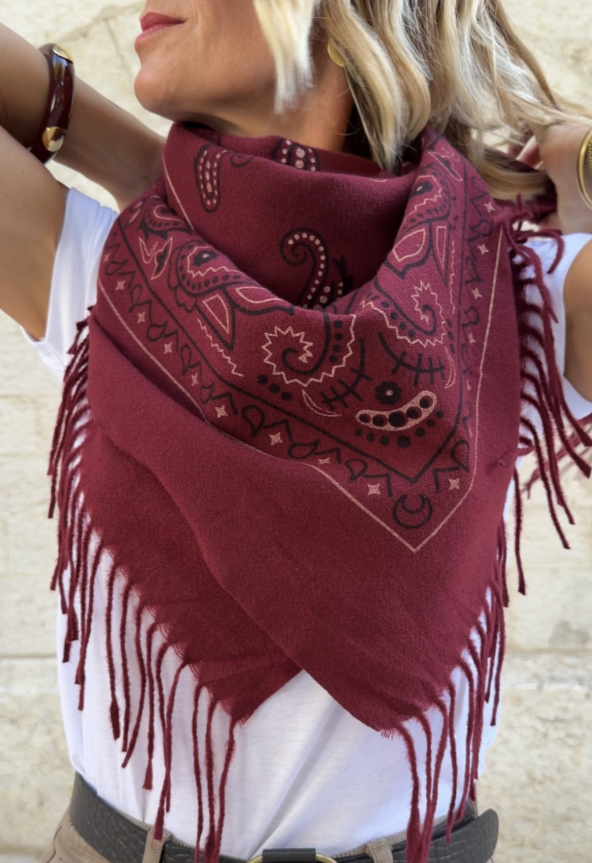 Écharpe Zelie bordeaux