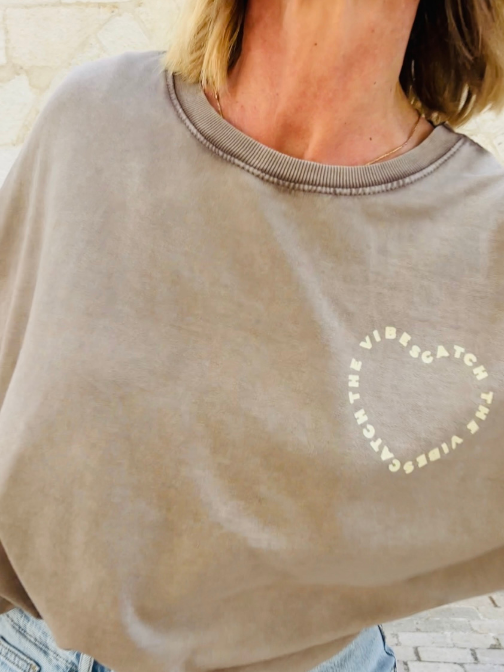 T-shirt GOOD VIBES Taupe