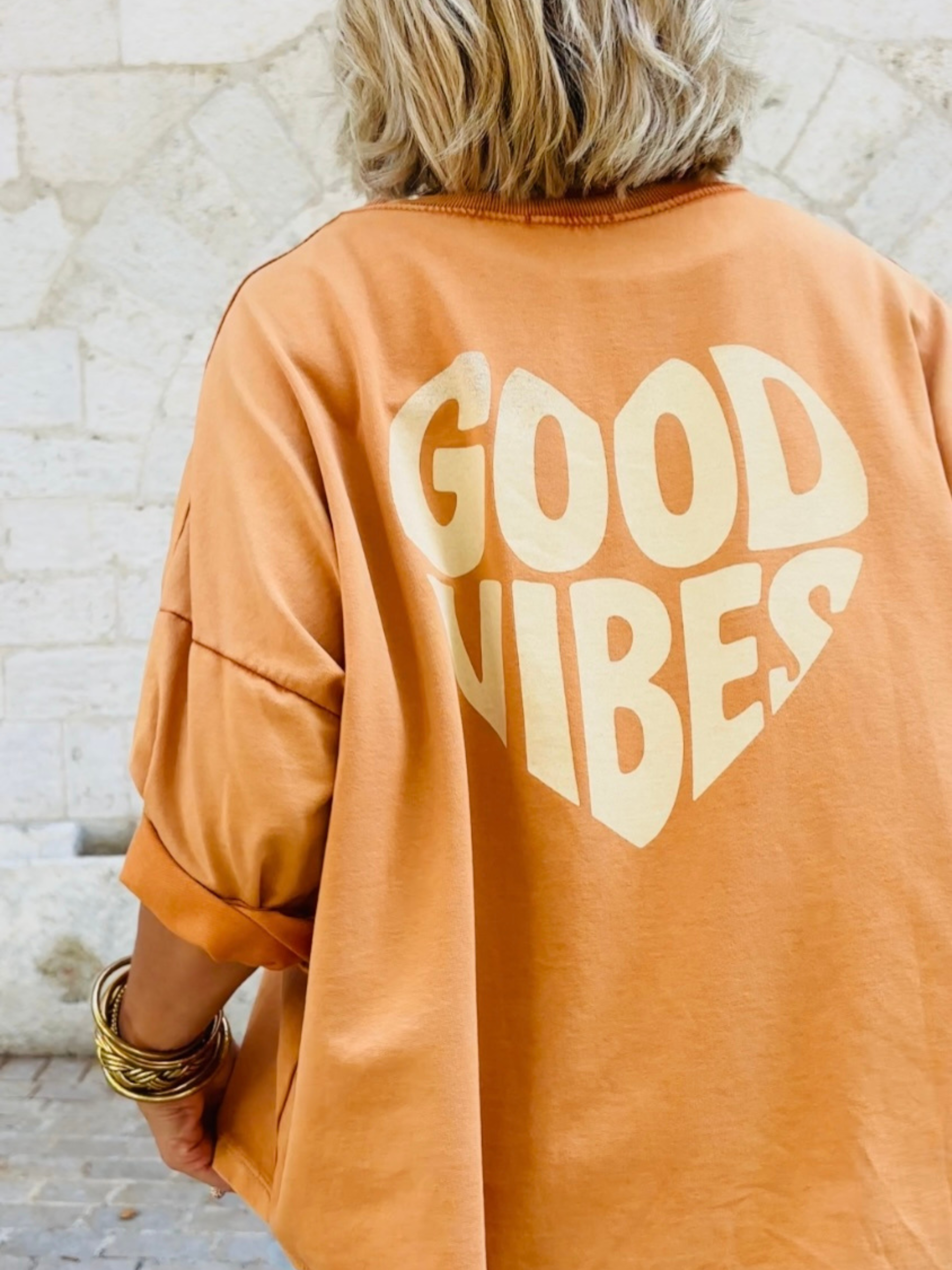 T-shirt GOOD VIBES Orange