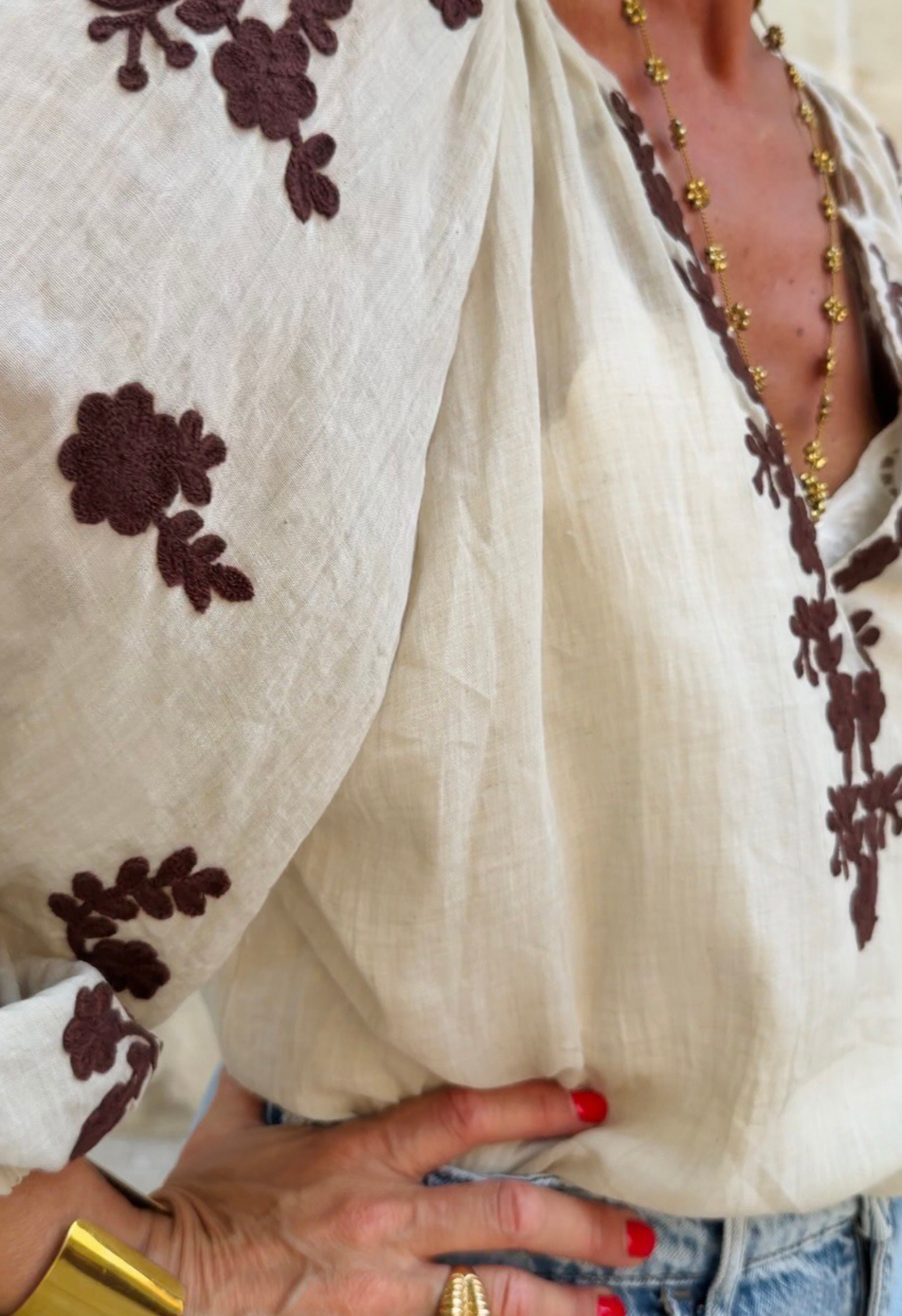Top Lucile taupe