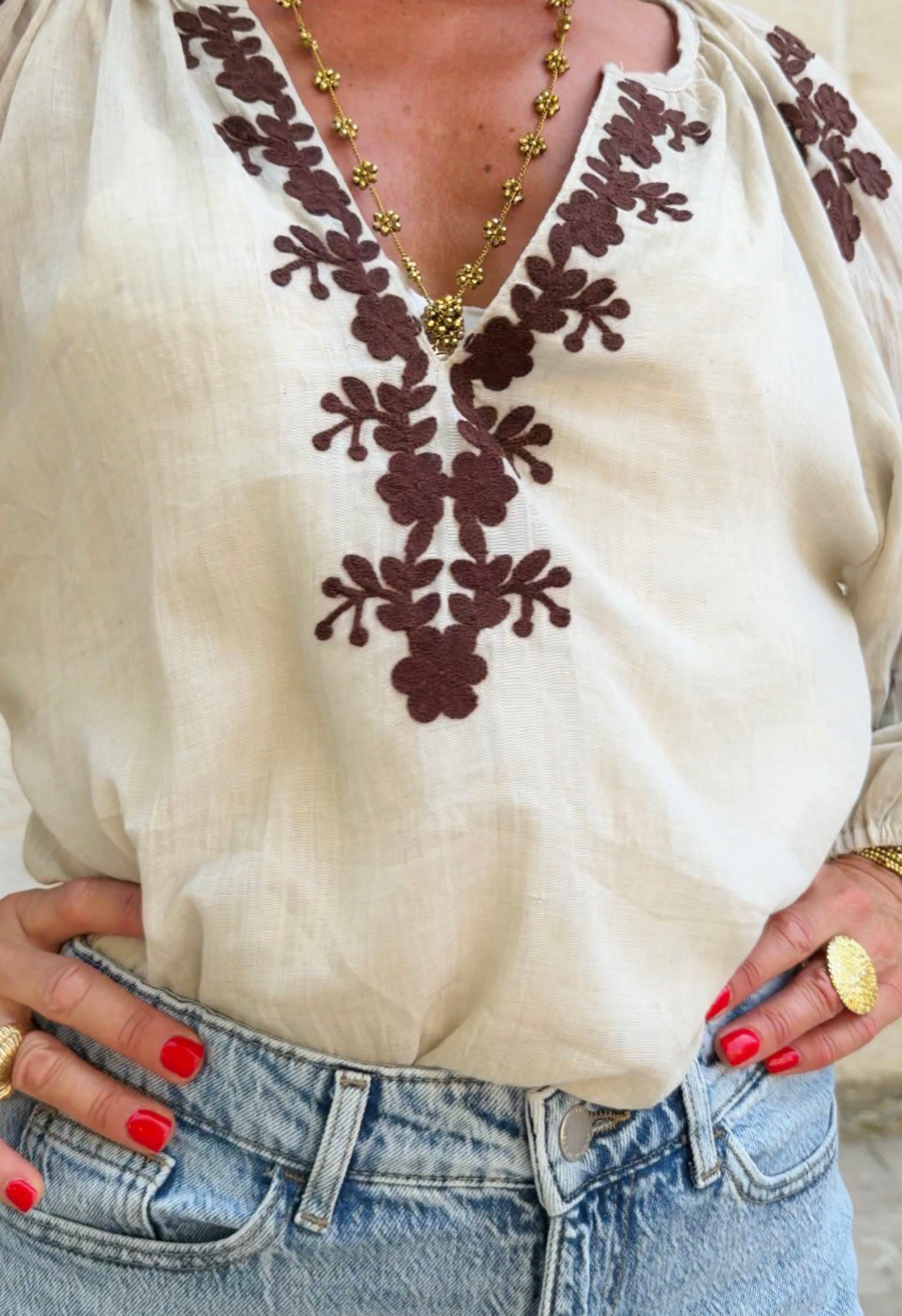 Top Lucile taupe
