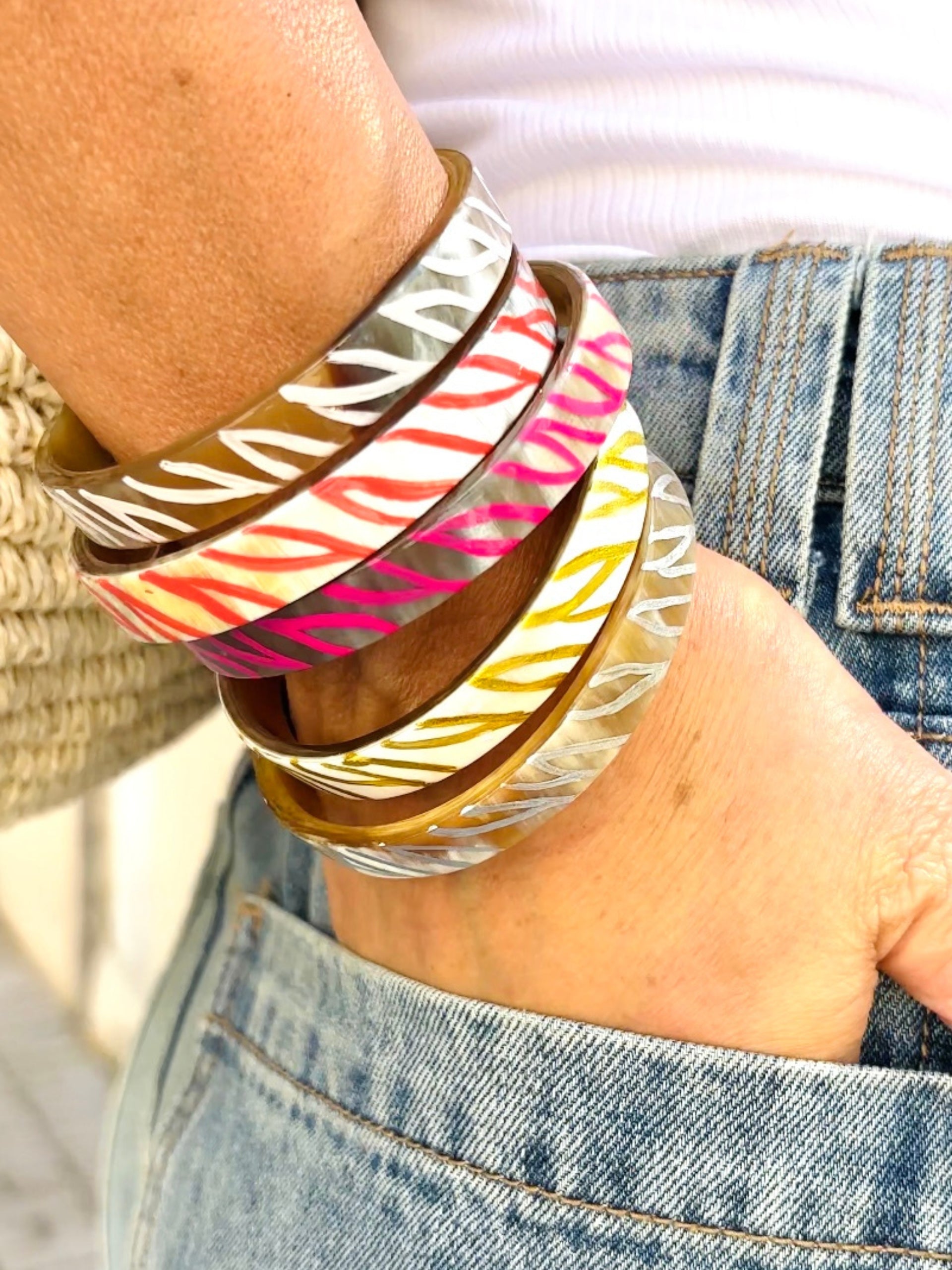 Bracelet en corne ZEBRE