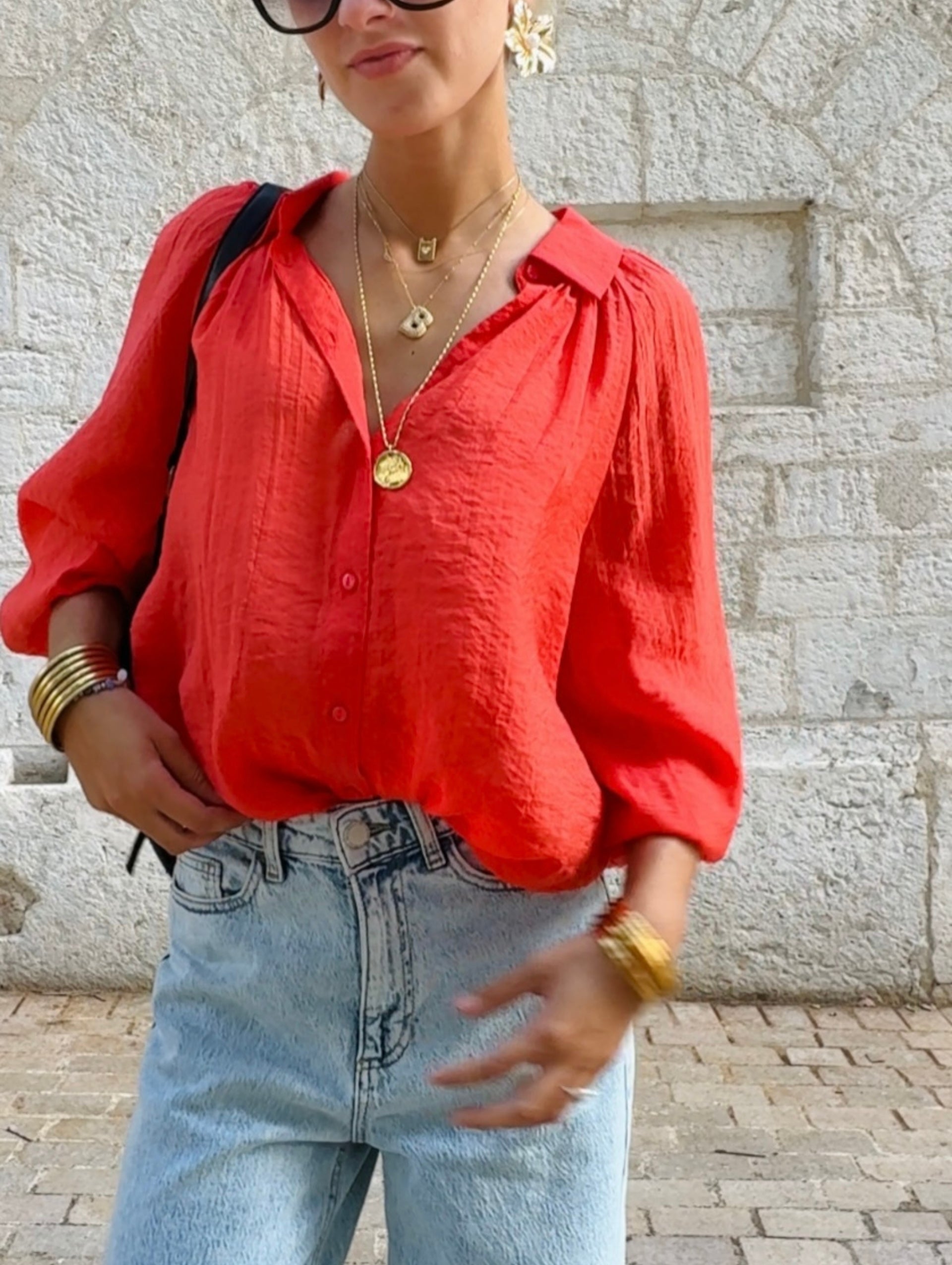Chemise ISABELLE rouge