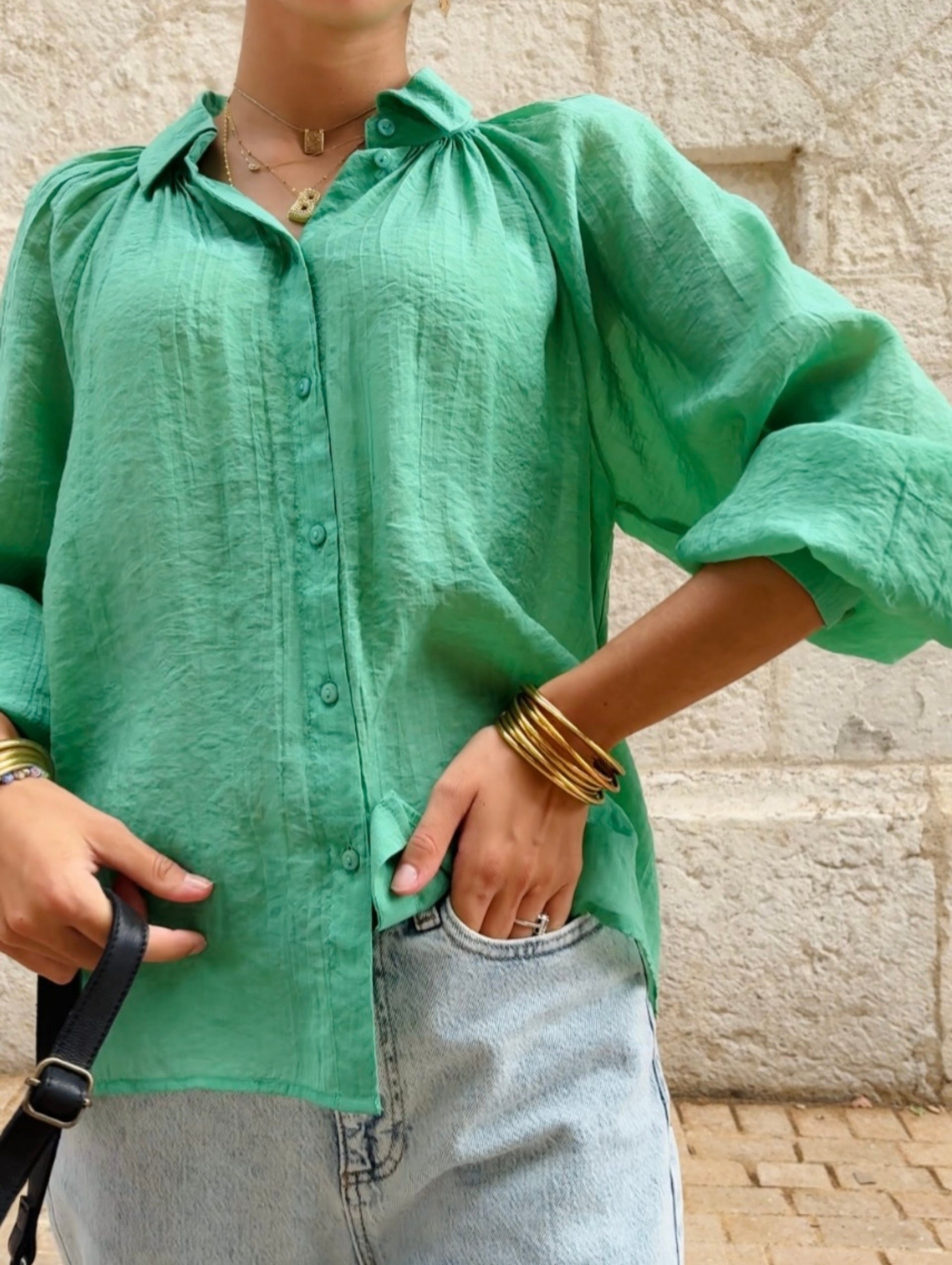 Chemise ISABELLE verte