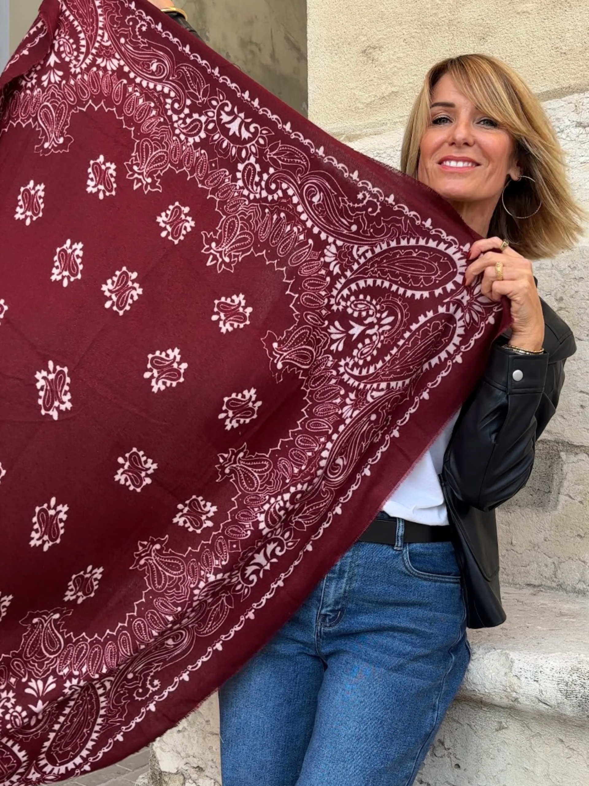 Foulard CAMILLE Bordeaux