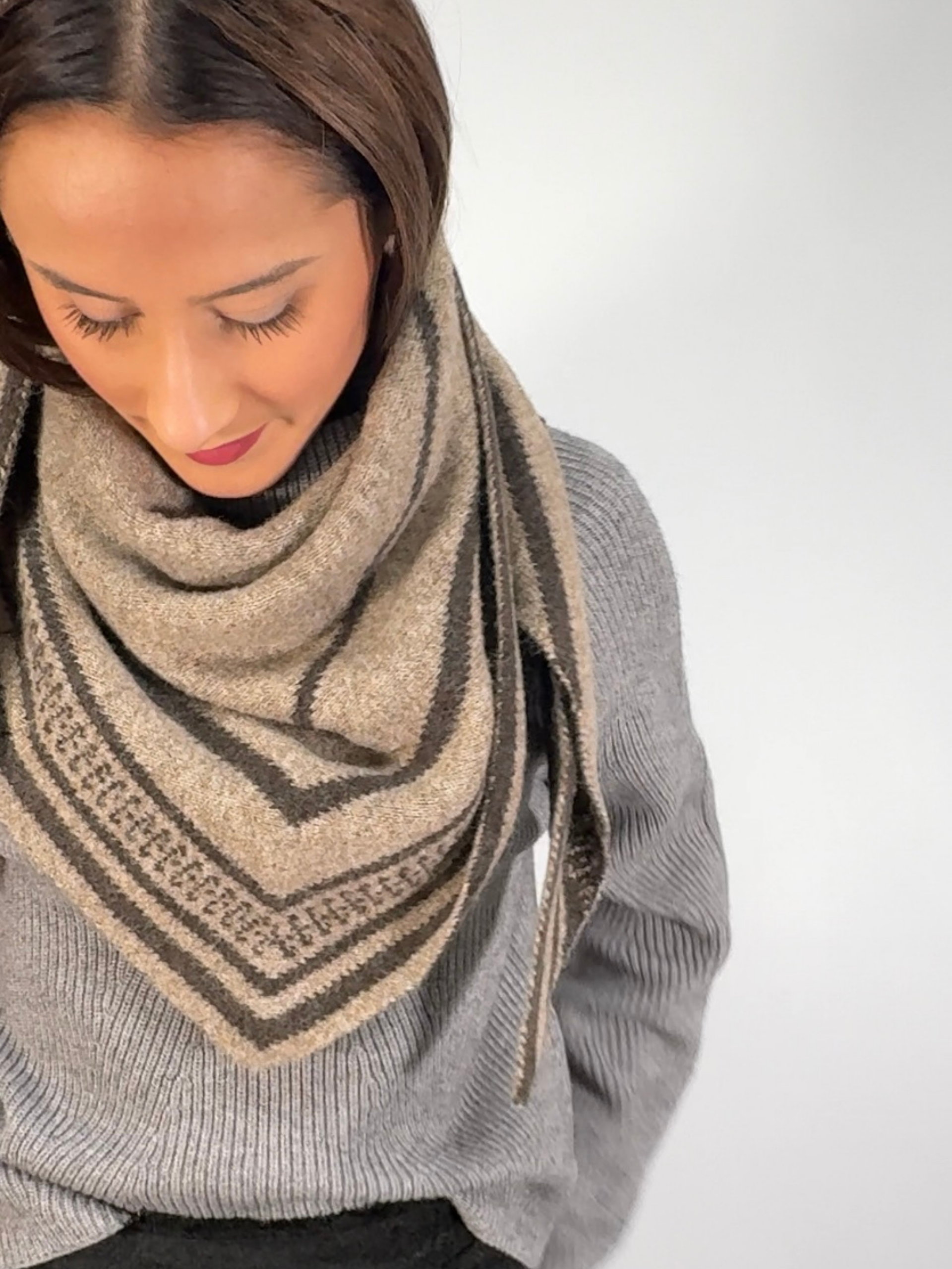 Écharpe triangle LYIA Camel