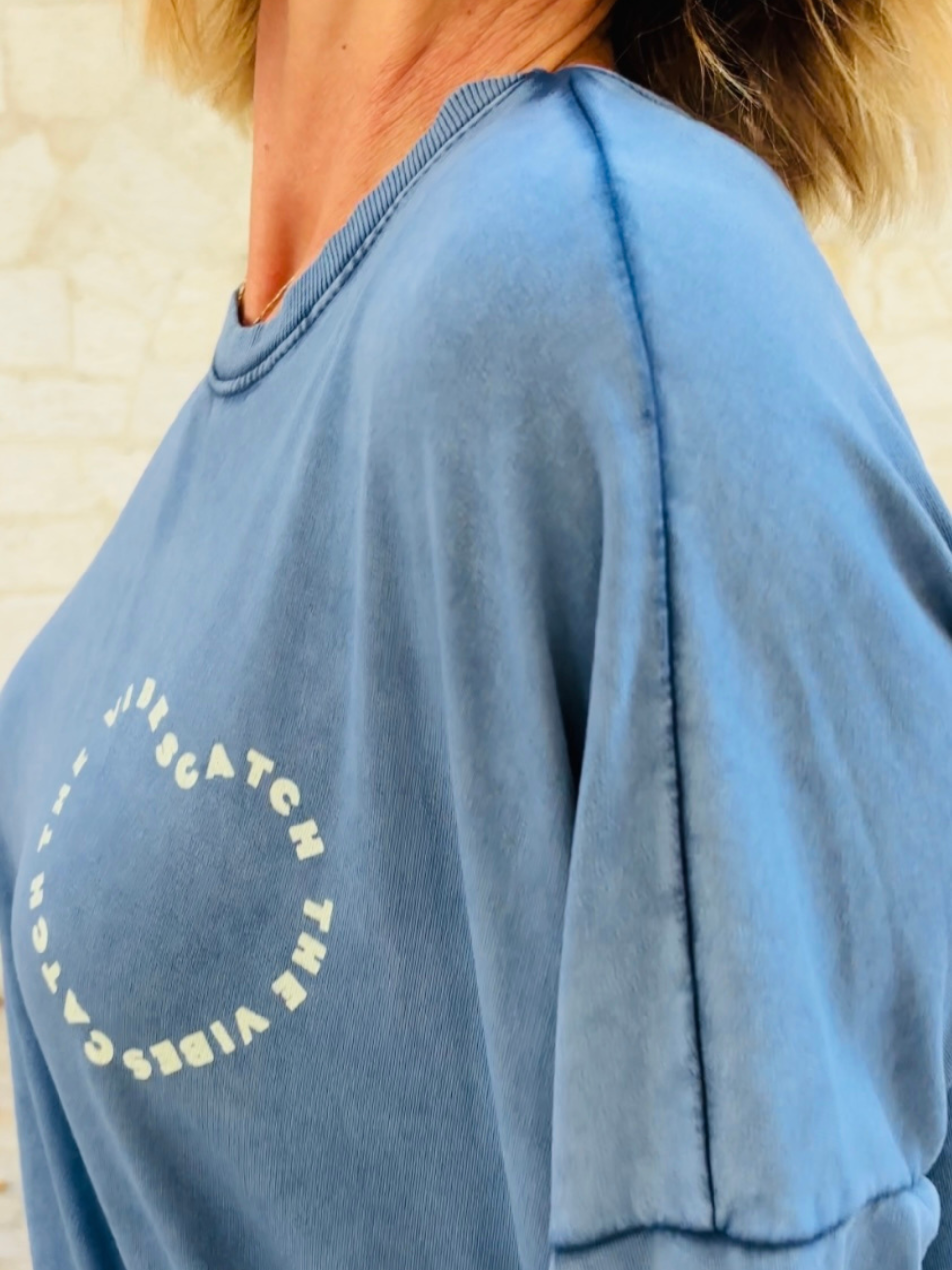 T-shirt GOOD VIBES Bleu