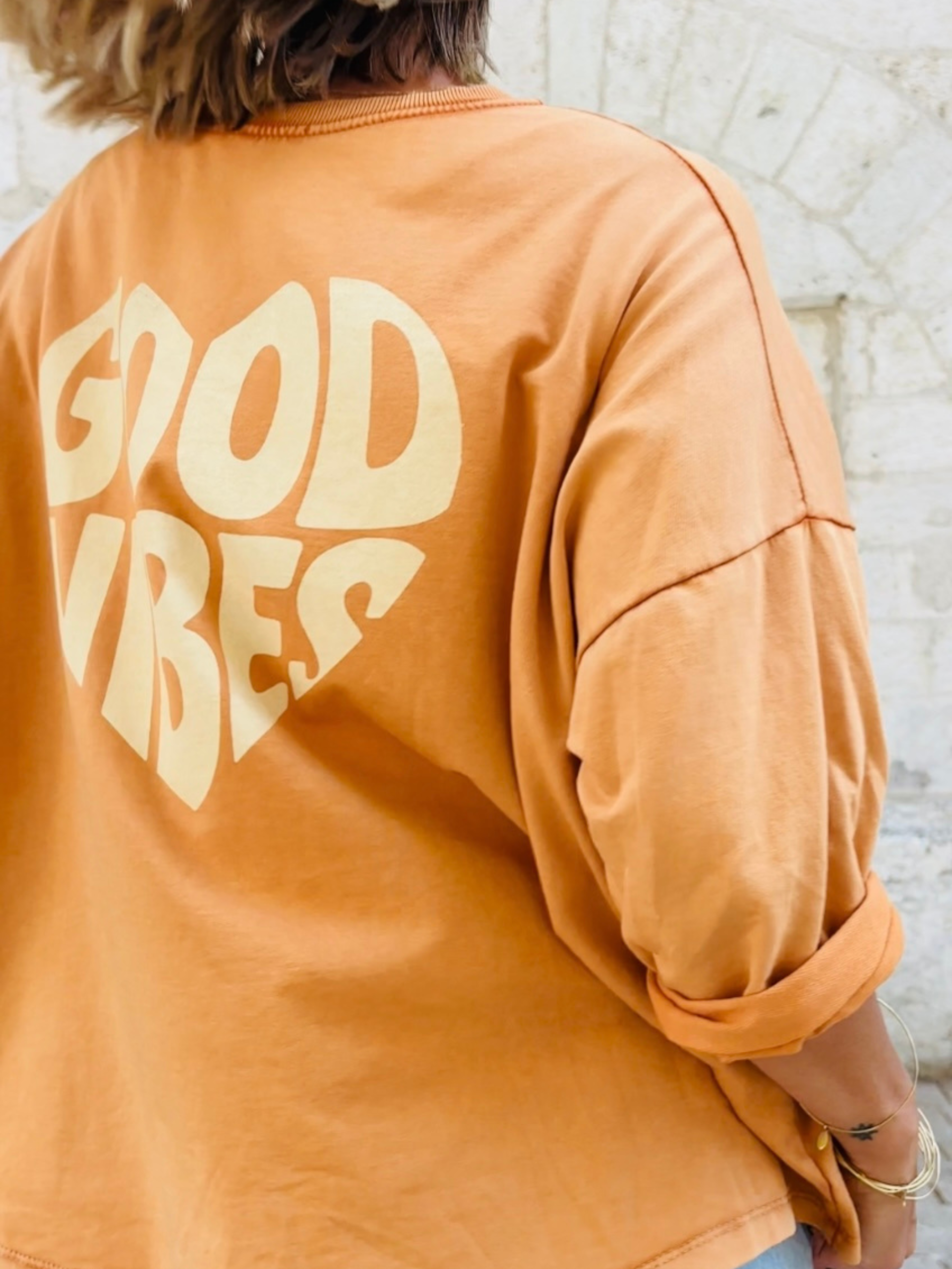 T-shirt GOOD VIBES Orange