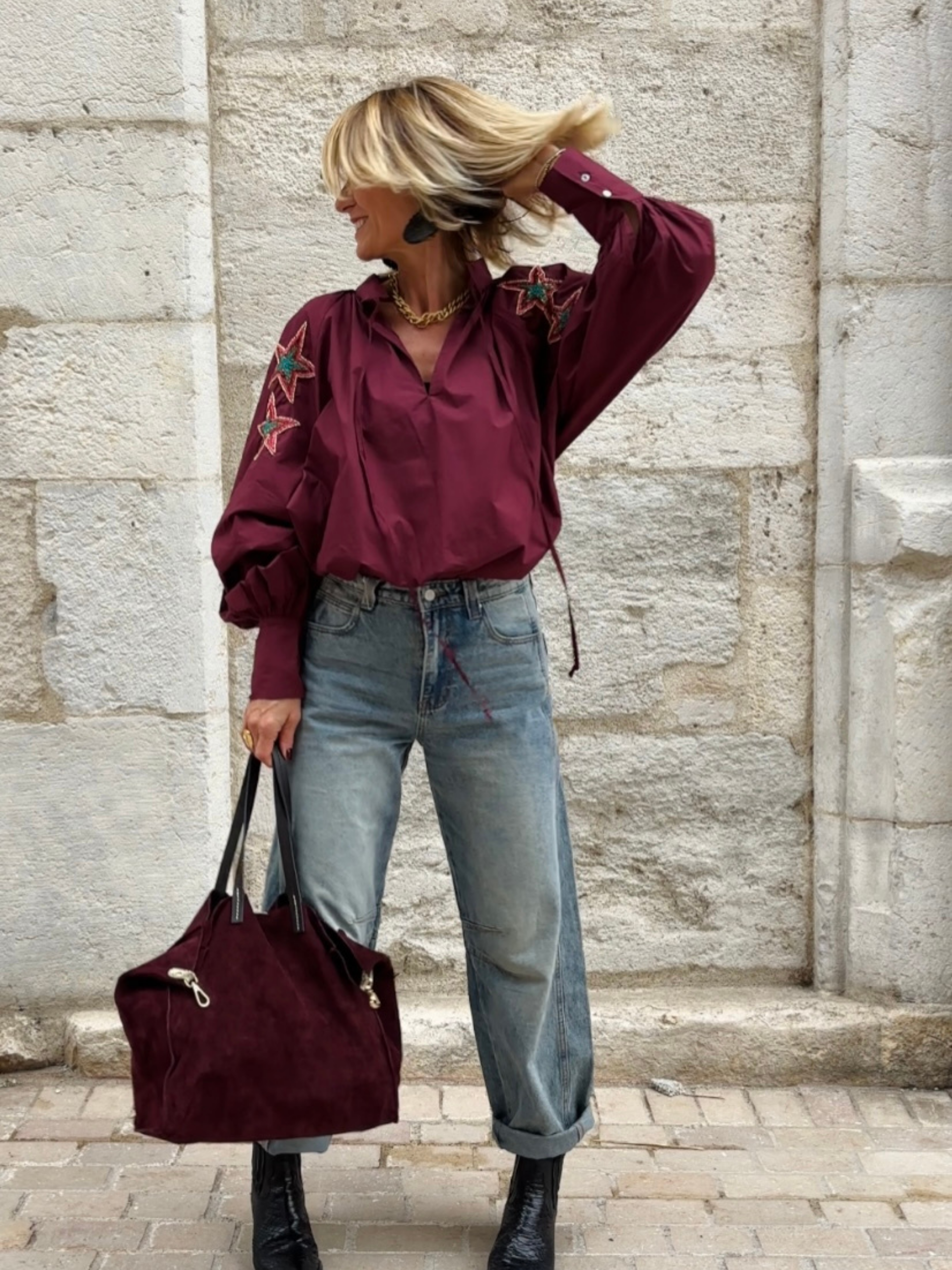 Top CHANTAL Bordeaux