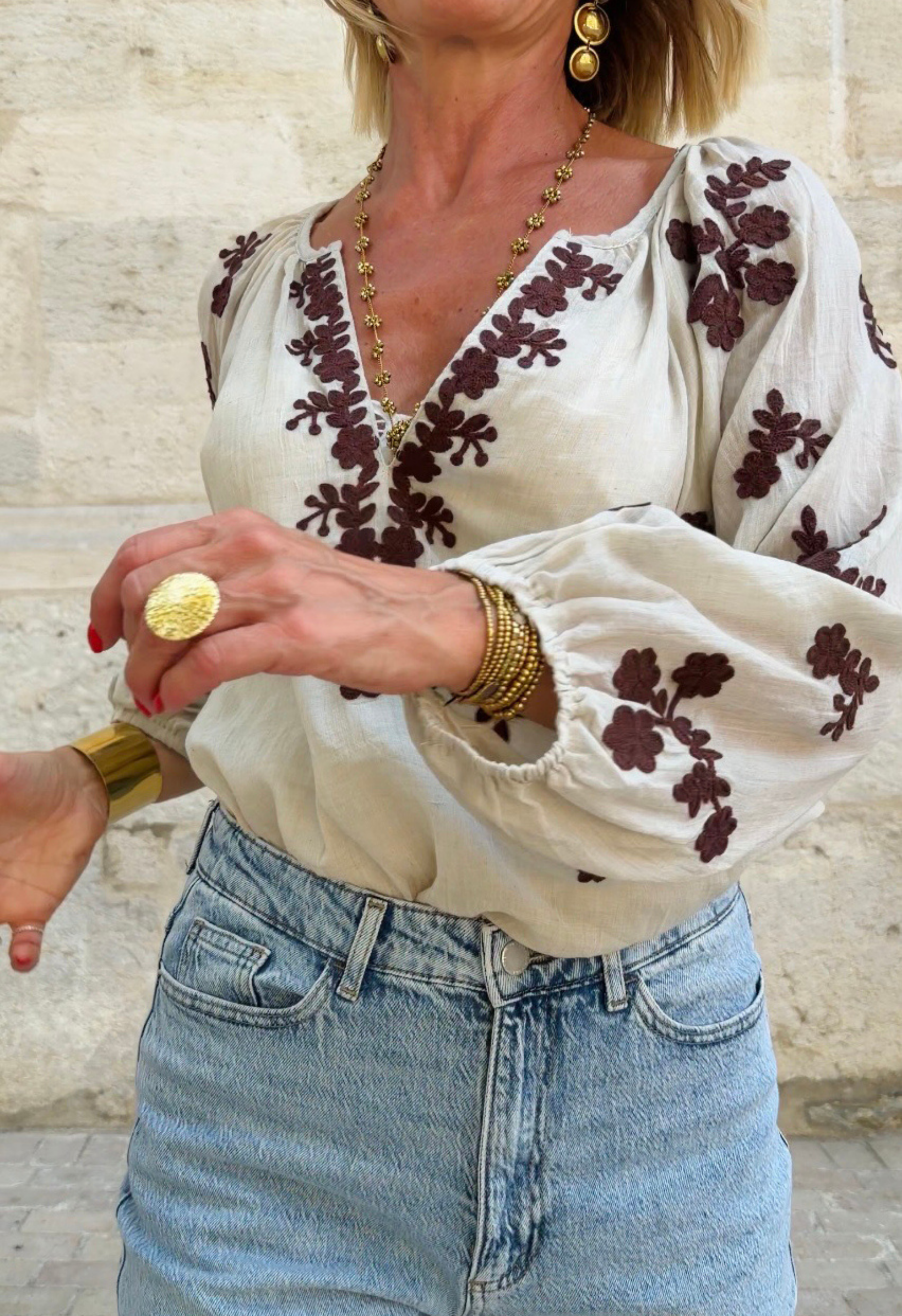 Top Lucile taupe