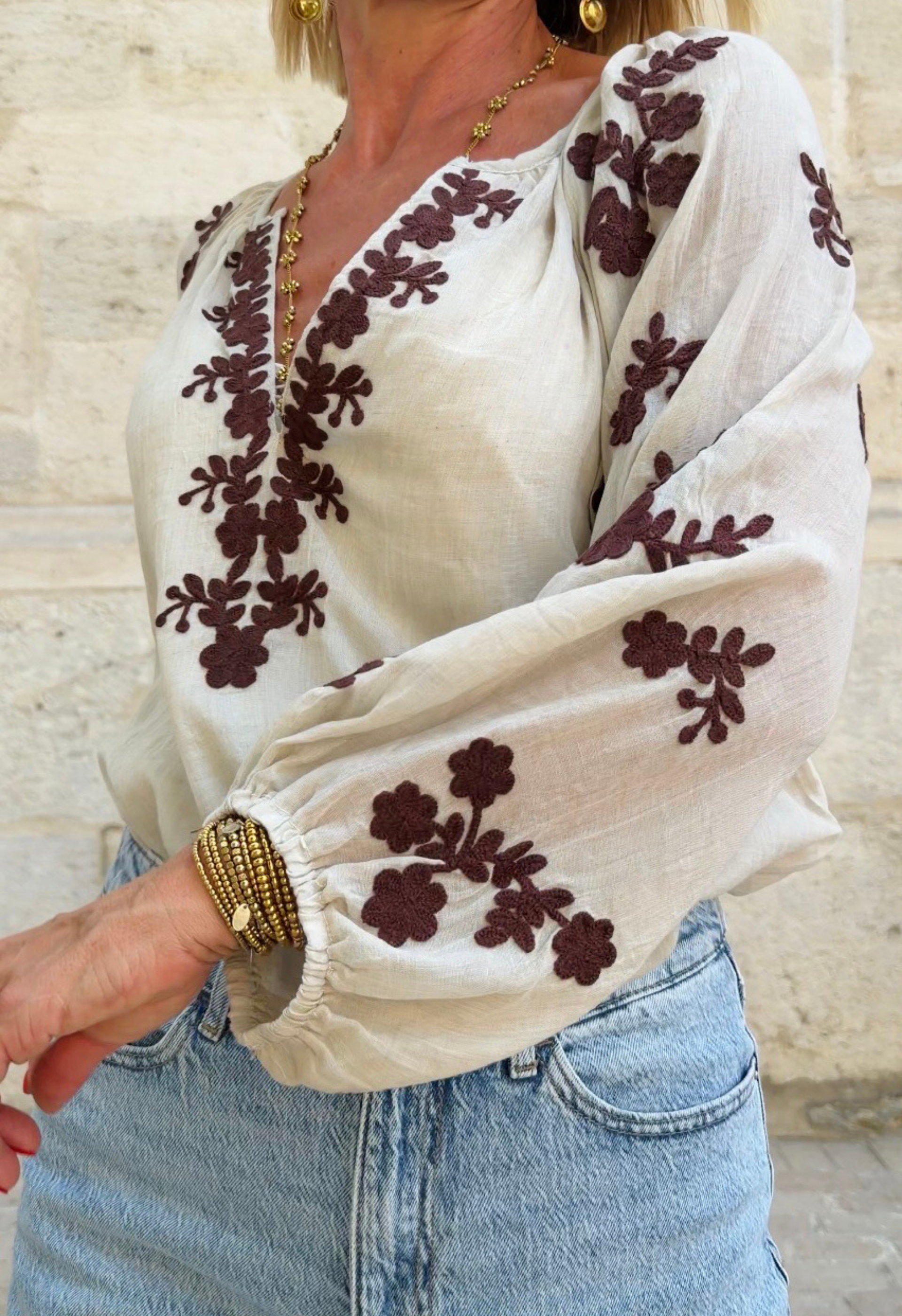 Top Lucile taupe