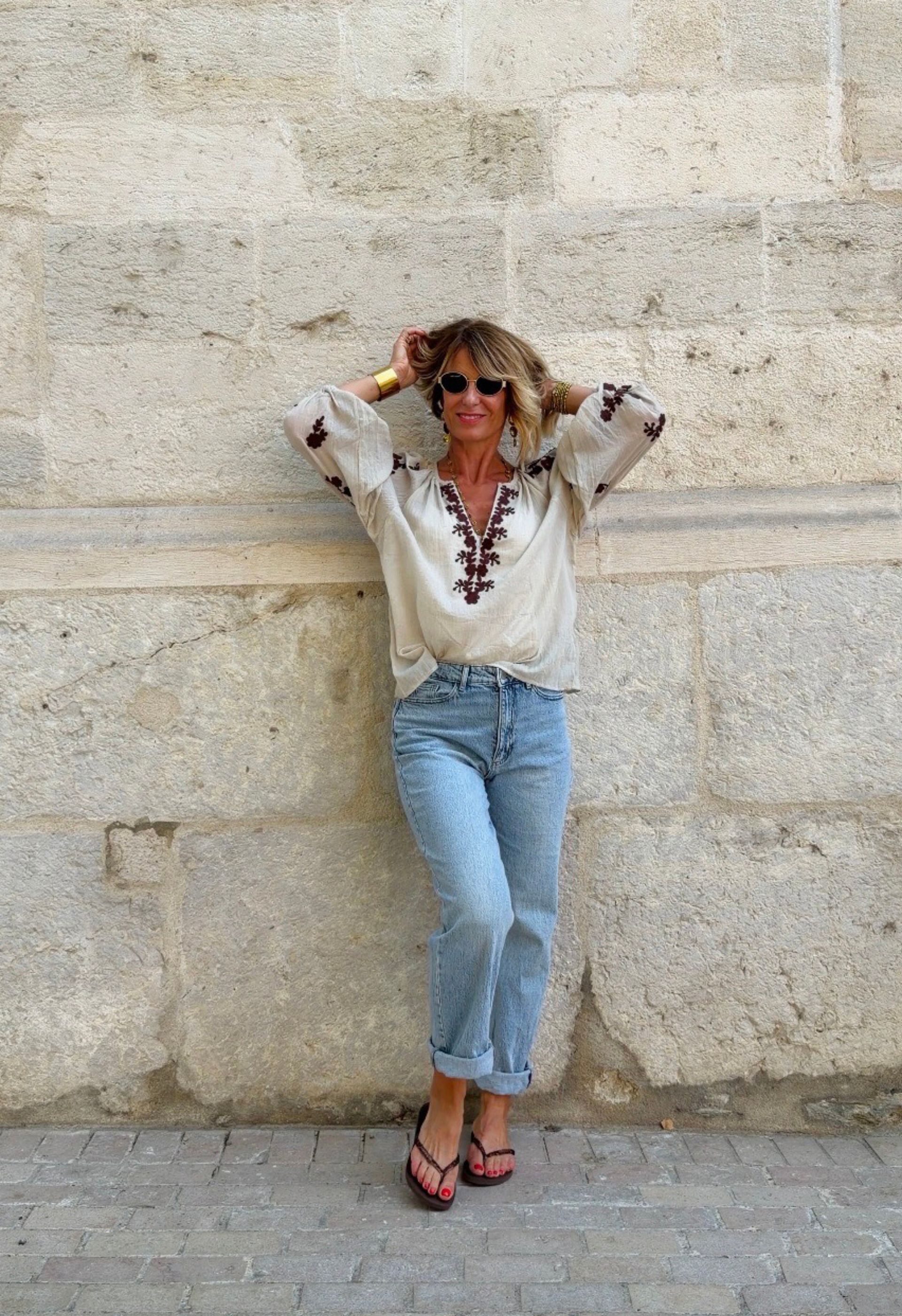 Top Lucile taupe