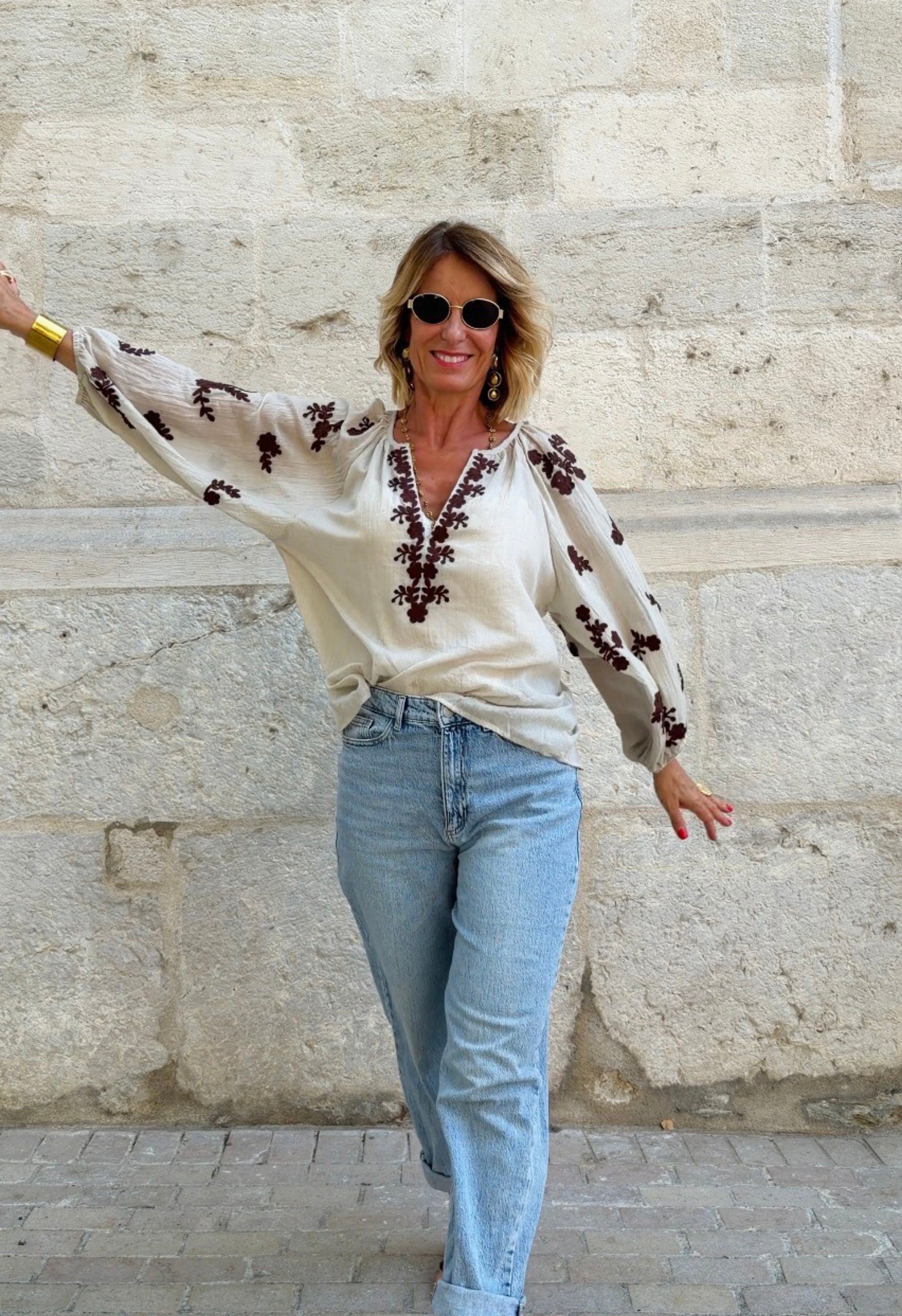 Top Lucile taupe