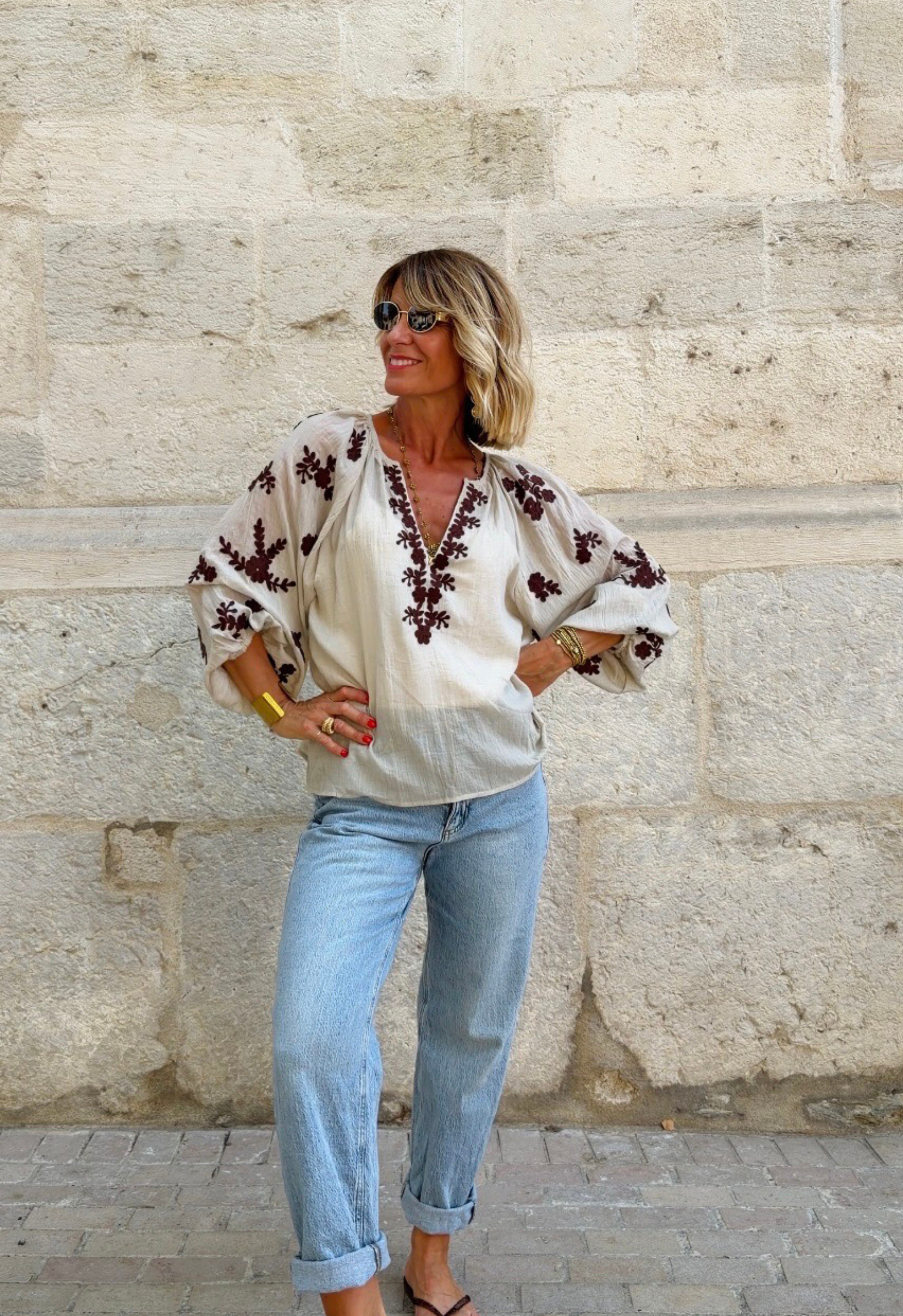 Top Lucile taupe